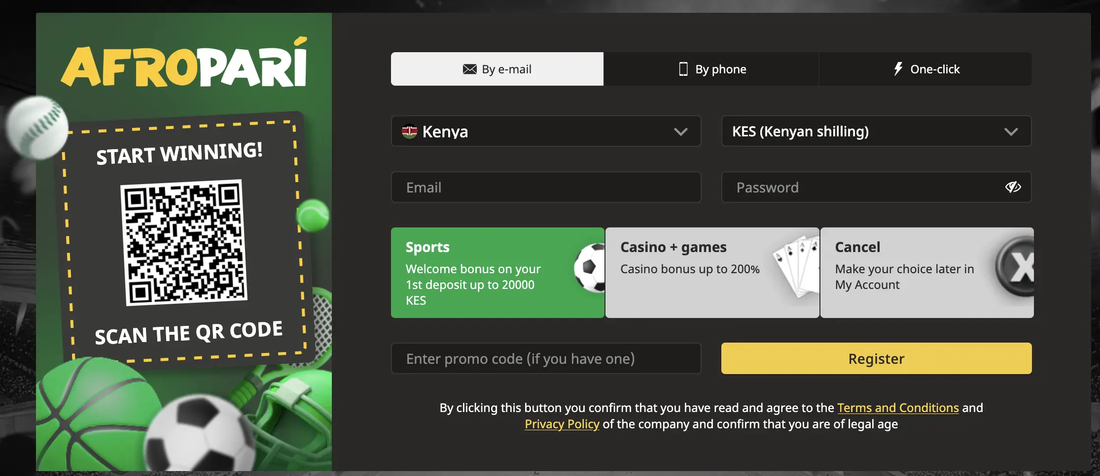 AfroPari Kenya sign up guide with promo code THN